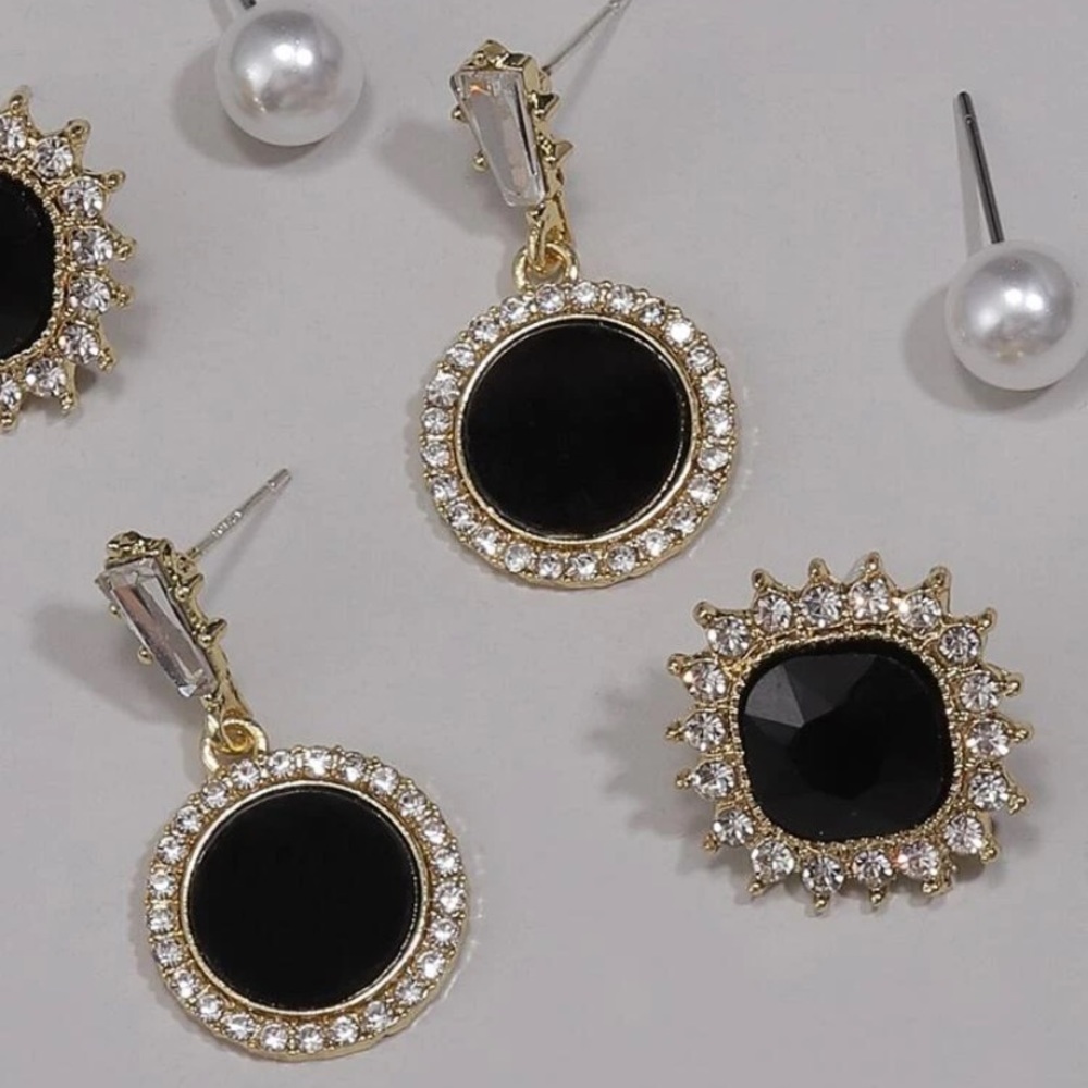 💥Sale💥 4 for 20 3pairs Rhinestone Decor Earring - Picture 3 of 3